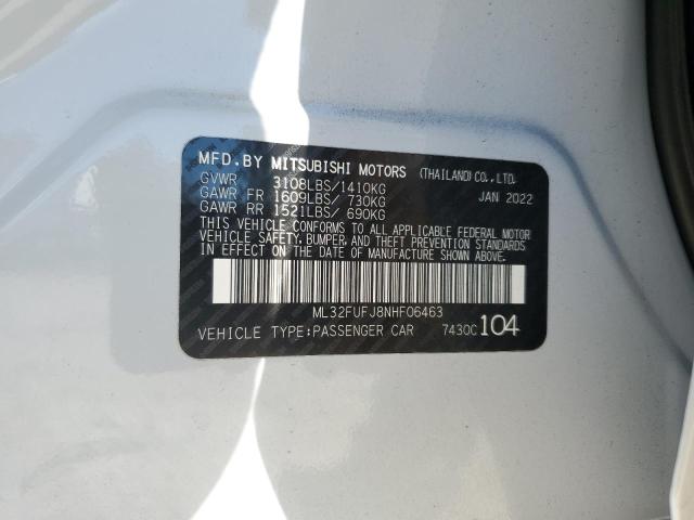 Photo 12 VIN: ML32FUFJ8NHF06463 - MITSUBISHI MIRAGE 