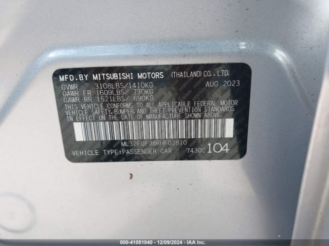 Photo 8 VIN: ML32FUFJ8RHF02810 - MITSUBISHI MIRAGE G4 