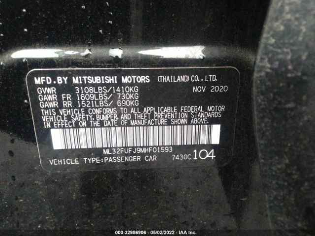 Photo 8 VIN: ML32FUFJ9MHF01593 - MITSUBISHI MIRAGE G4 