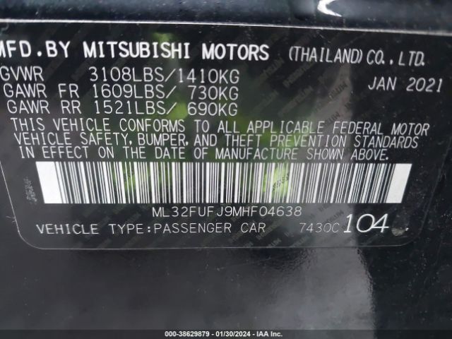 Photo 8 VIN: ML32FUFJ9MHF04638 - MITSUBISHI MIRAGE G4 