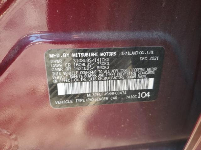 Photo 11 VIN: ML32FUFJ9NHF03474 - MITSUBISHI MIRAGE 