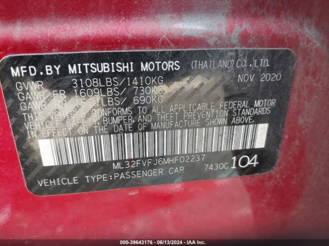 Photo 8 VIN: ML32FVFJ6MHF02237 - MITSUBISHI MIRAGE G4 