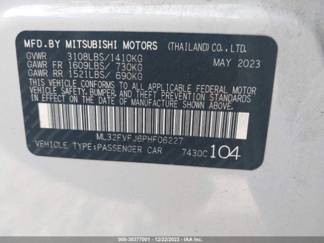 Photo 8 VIN: ML32FVFJ6PHF06227 - MITSUBISHI MIRAGE G4 