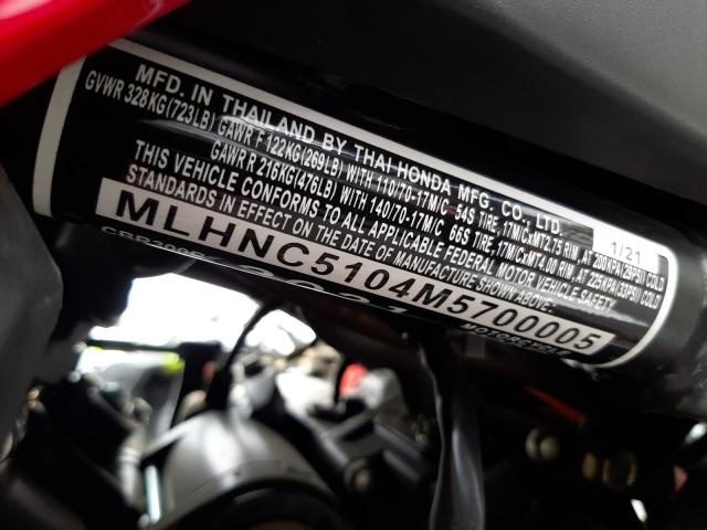 Photo 9 VIN: MLHNC5104M5700005 - HONDA CBR300 R 