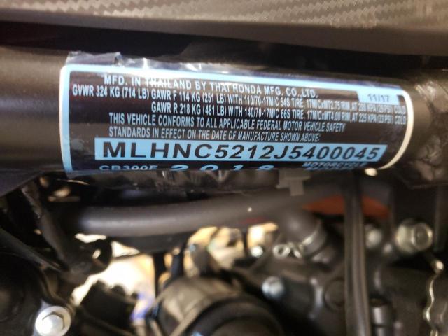 Photo 9 VIN: MLHNC5212J5400045 - HONDA CB300 F 