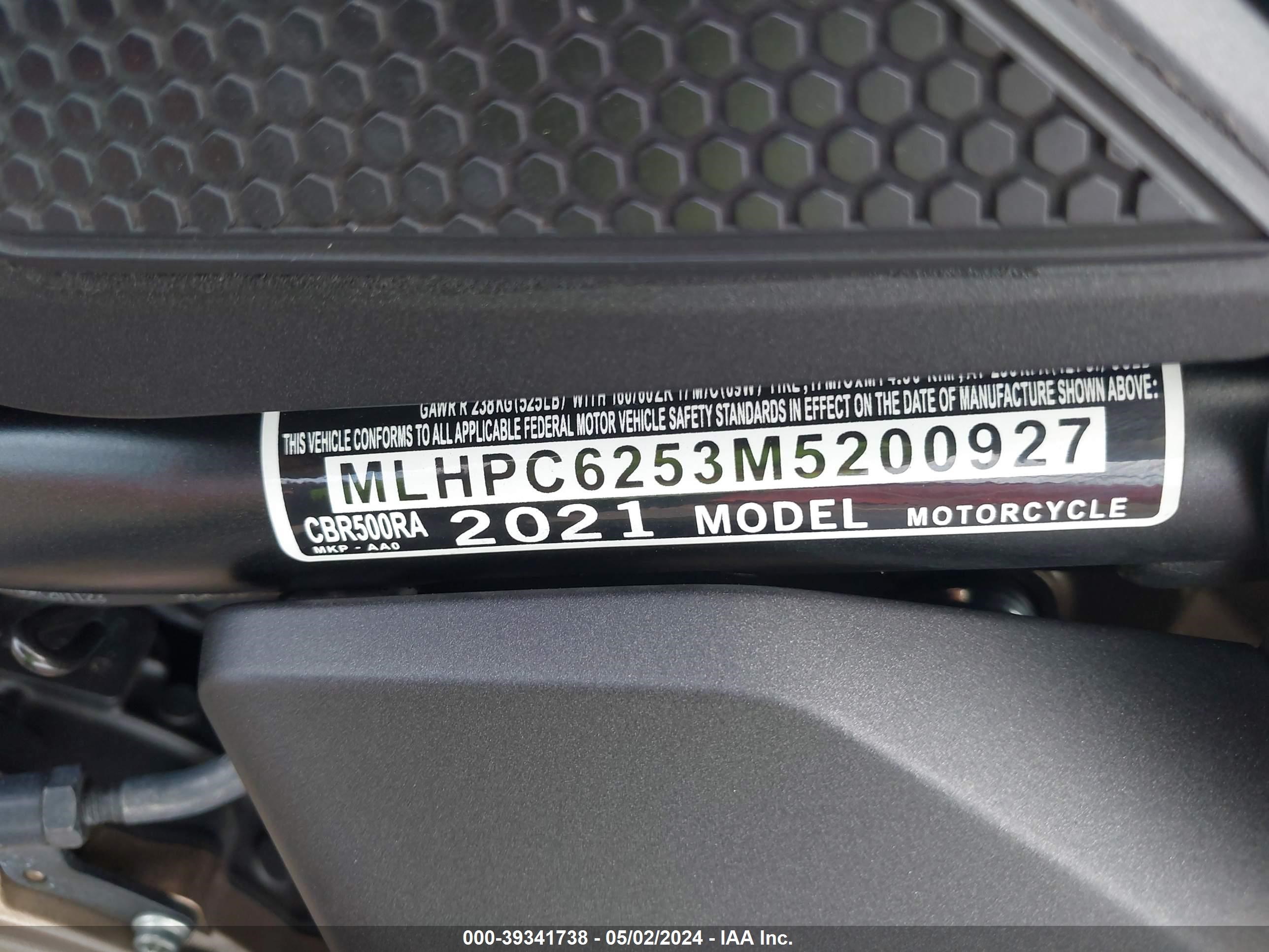 Photo 9 VIN: MLHPC6253M5200927 - HONDA NULL 