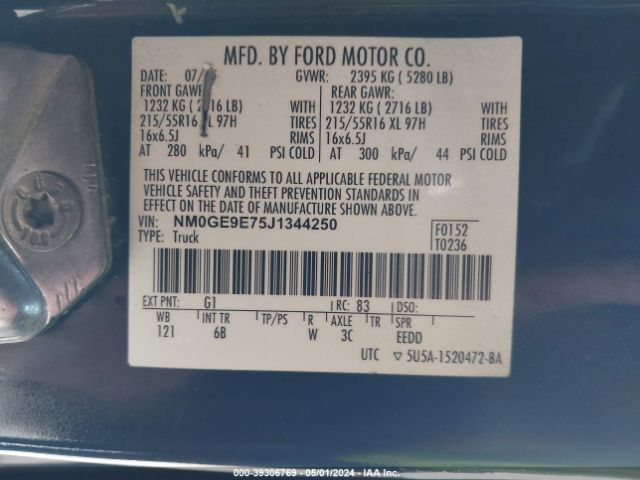 Photo 8 VIN: NM0GE9E75J1344250 - FORD TRANSIT CONNECT 