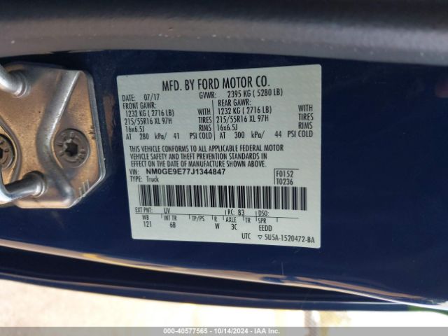 Photo 8 VIN: NM0GE9E77J1344847 - FORD TRANSIT CONNECT 