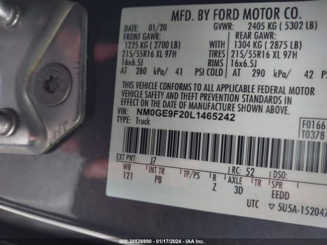 Photo 8 VIN: NM0GE9F20L1465242 - FORD TRANSIT CONNECT 