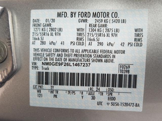 Photo 9 VIN: NM0GE9F26L1467237 - FORD TRANSIT CO 