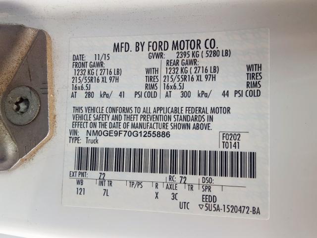 Photo 9 VIN: NM0GE9F70G1255886 - FORD TRANSIT CO 