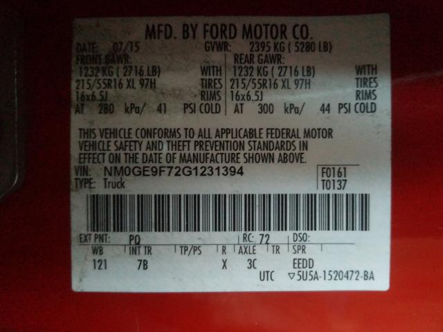 Photo 9 VIN: NM0GE9F72G1231394 - FORD TRANSIT CO 