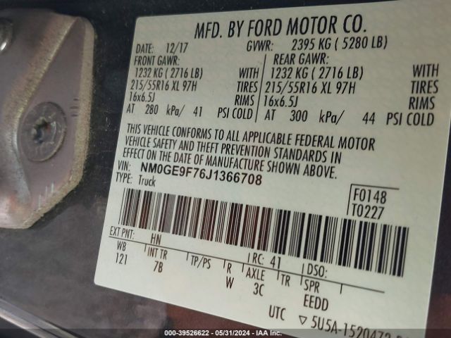 Photo 8 VIN: NM0GE9F76J1366708 - FORD TRANSIT CONNECT 