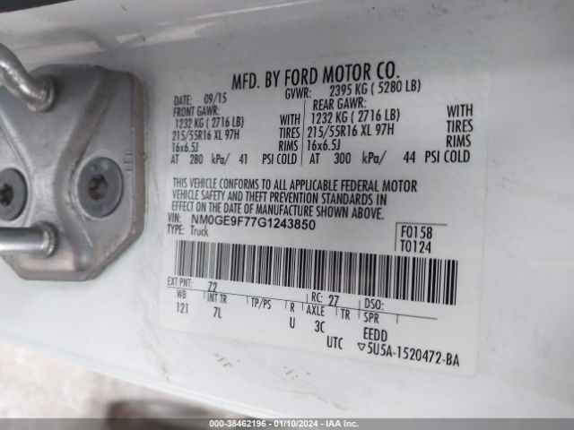 Photo 8 VIN: NM0GE9F77G1243850 - FORD TRANSIT CONNECT 