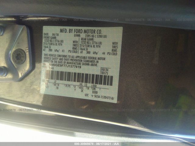 Photo 8 VIN: NM0GE9F77J1377619 - FORD TRANSIT CONNECT 