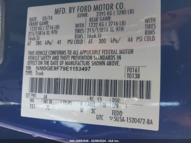 Photo 8 VIN: NM0GE9F79E1153497 - FORD TRANSIT CONNECT 