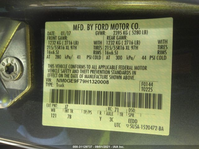 Photo 8 VIN: NM0GE9F79H1320008 - FORD TRANSIT CONNECT 