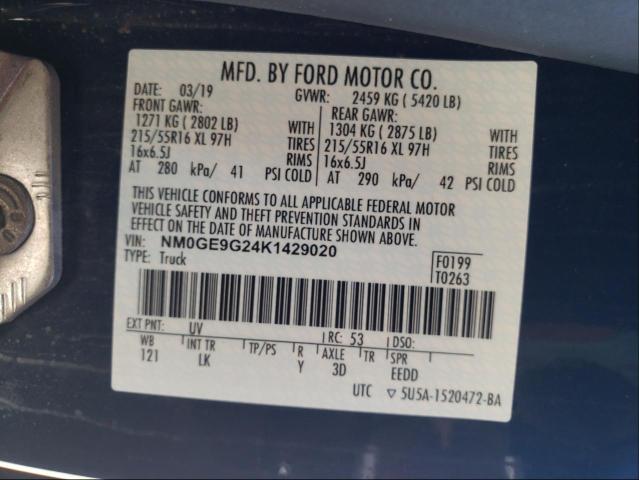 Photo 9 VIN: NM0GE9G24K1429020 - FORD TRANSIT CO 