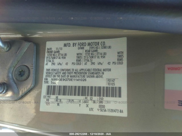 Photo 8 VIN: NM0GE9G70E1141026 - FORD TRANSIT CONNECT WAGON 