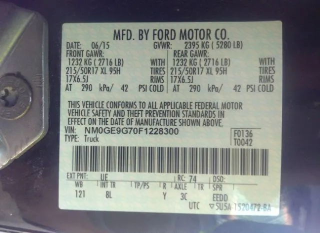 Photo 8 VIN: NM0GE9G70F1228300 - FORD TRANSIT CONNECT WAGON 