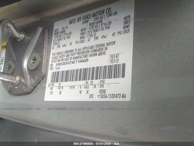 Photo 8 VIN: NM0GE9G74E1154426 - FORD TRANSIT CONNECT WAGON 