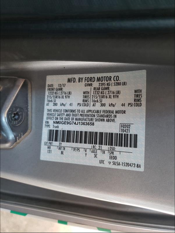 Photo 9 VIN: NM0GE9G74J1363658 - FORD TRANSIT CONNECT 