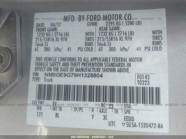 Photo 8 VIN: NM0GE9G79H1328804 - FORD TRANSIT CONNECT WAGON 