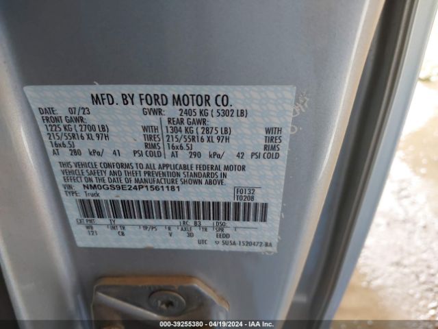 Photo 8 VIN: NM0GS9E24P1561181 - FORD TRANSIT CONNECT 