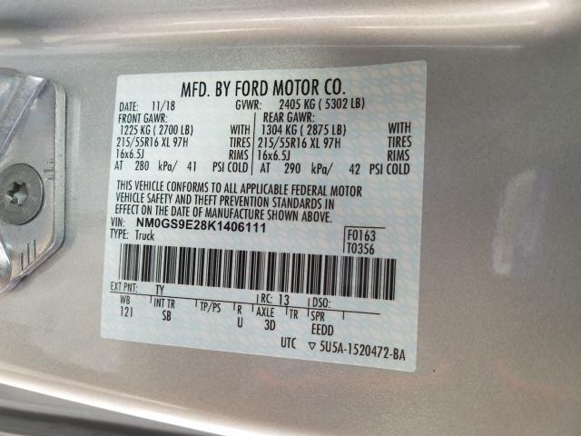 Photo 9 VIN: NM0GS9E28K1406111 - FORD TRANSIT CO 