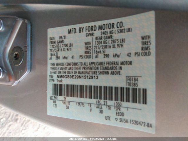 Photo 8 VIN: NM0GS9E29N1512913 - FORD TRANSIT CONNECT 