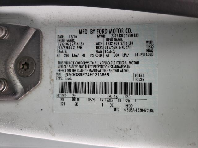 Photo 9 VIN: NM0GS9E74H1313865 - FORD TRANSIT CONNECT 