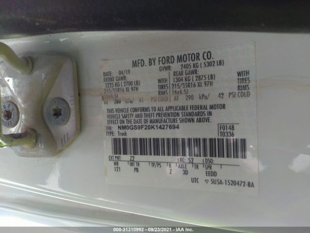 Photo 8 VIN: NM0GS9F20K1427694 - FORD TRANSIT CONNECT WAGON 