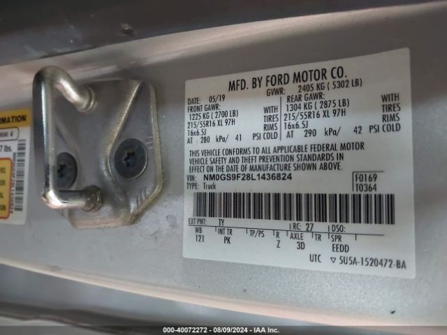 Photo 8 VIN: NM0GS9F28L1436824 - FORD TRANSIT CONNECT 