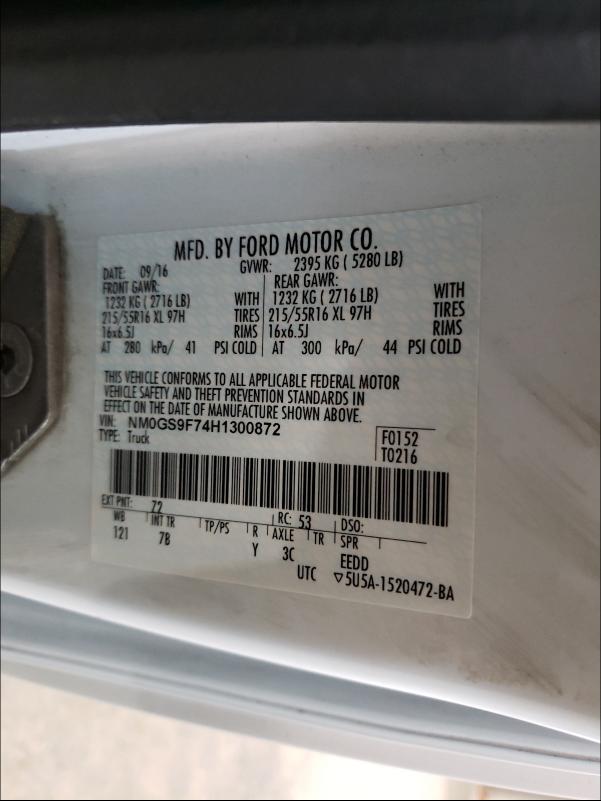 Photo 9 VIN: NM0GS9F74H1300872 - FORD TRANSIT CONNECT 