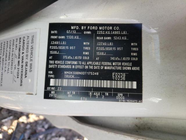 Photo 9 VIN: NM0KS9BN0DT175348 - FORD TRANSIT CO 