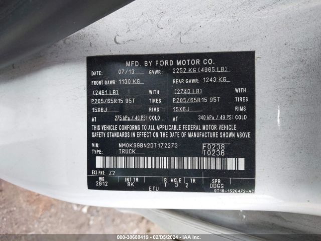 Photo 8 VIN: NM0KS9BN2DT172273 - FORD TRANSIT CONNECT 