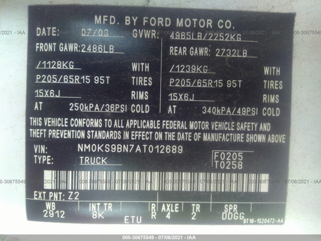 Photo 8 VIN: NM0KS9BN7AT012689 - FORD TRANSIT CONNECT WAGON 