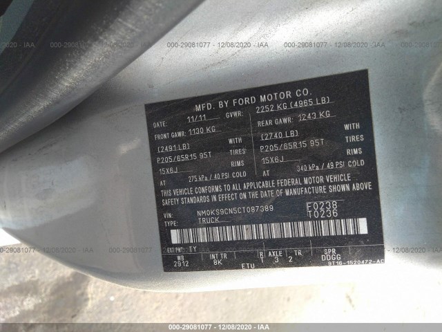 Photo 8 VIN: NM0KS9CN5CT087389 - FORD TRANSIT CONNECT WAGON 