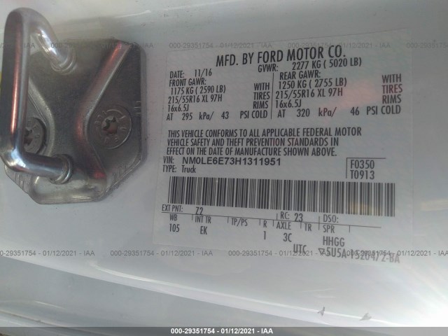 Photo 8 VIN: NM0LE6E73H1311951 - FORD TRANSIT CONNECT VAN 