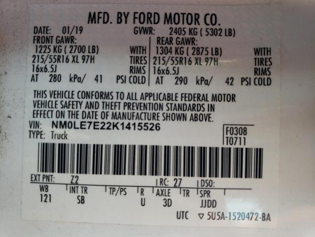 Photo 11 VIN: NM0LE7E22K1415526 - FORD TRANSIT 