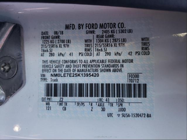 Photo 9 VIN: NM0LE7E25K1395420 - FORD TRANSIT CO 