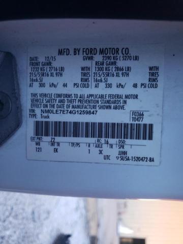 Photo 9 VIN: NM0LE7E74G1259847 - FORD TRANSIT CO 