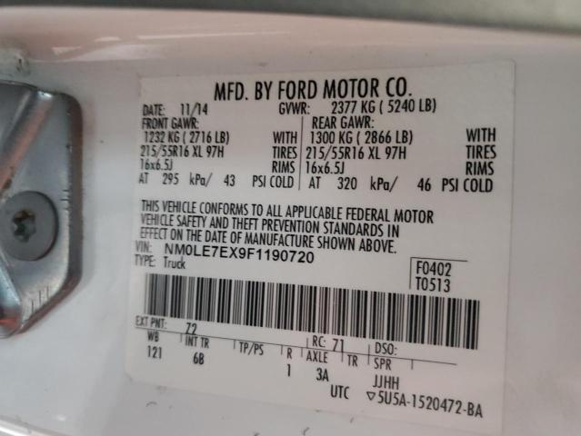 Photo 12 VIN: NM0LE7EX9F1190720 - FORD TRANSIT CO 