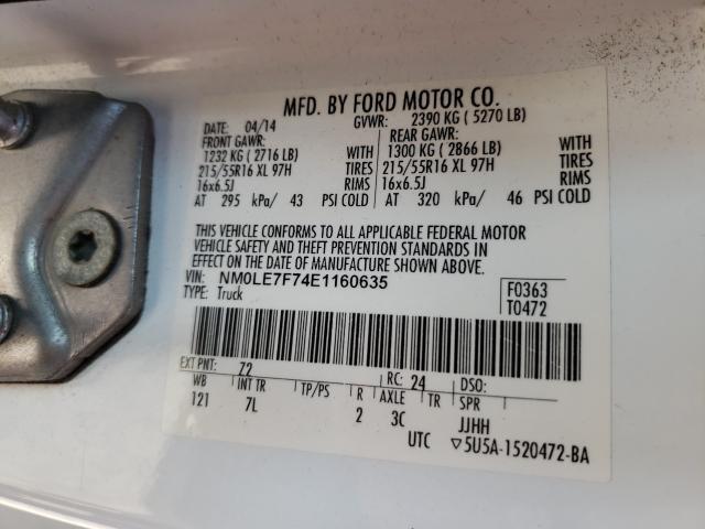 Photo 9 VIN: NM0LE7F74E1160635 - FORD TRANSIT CO 