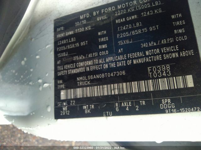 Photo 8 VIN: NM0LS6AN0BT047306 - FORD TRANSIT CONNECT 