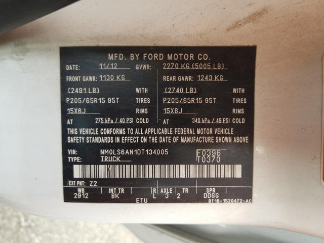 Photo 9 VIN: NM0LS6AN1DT134005 - FORD TRANSIT CO 