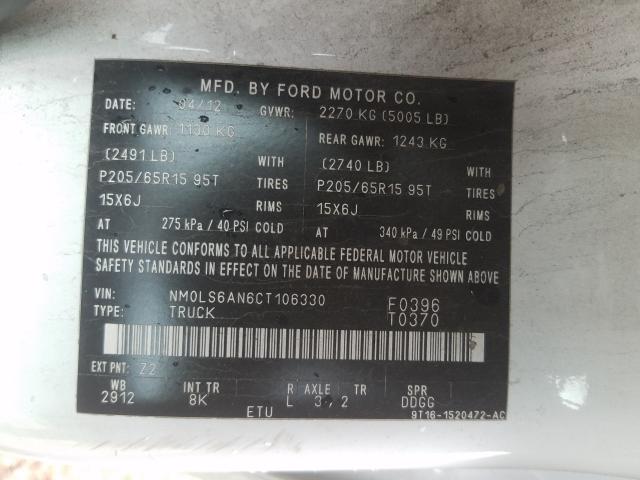 Photo 9 VIN: NM0LS6AN6CT106330 - FORD TRANSIT CO 