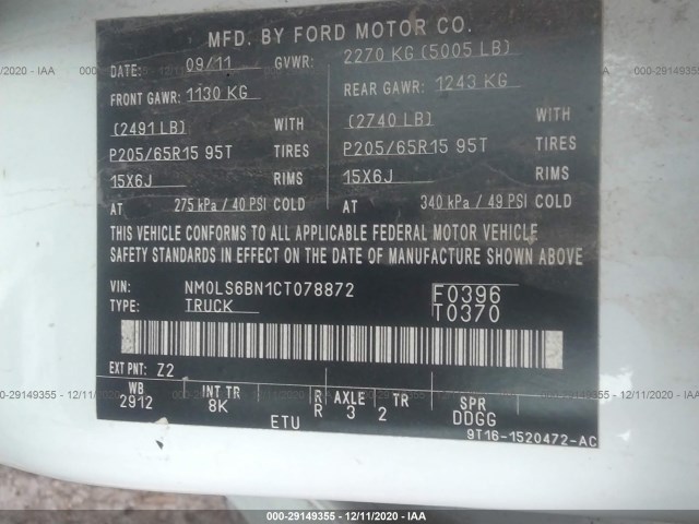 Photo 8 VIN: NM0LS6BN1CT078872 - FORD TRANSIT CONNECT 