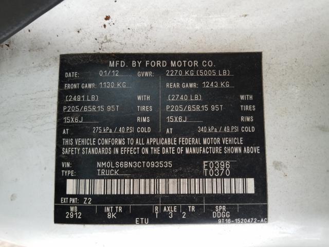 Photo 9 VIN: NM0LS6BN3CT093535 - FORD TRANSIT CO 