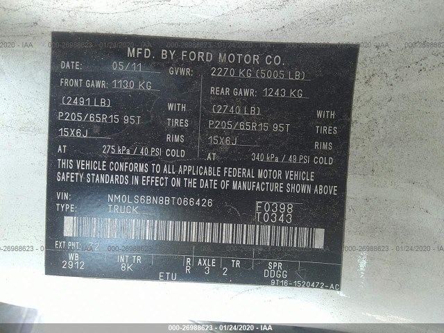 Photo 8 VIN: NM0LS6BN8BT066426 - FORD TRANSIT CONNECT 